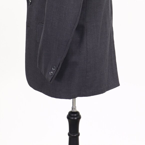 Vintage 1970s 42R Gray Solid 2-Button Sport Coat Blazer Jacket P235 - Picture 7 of 10